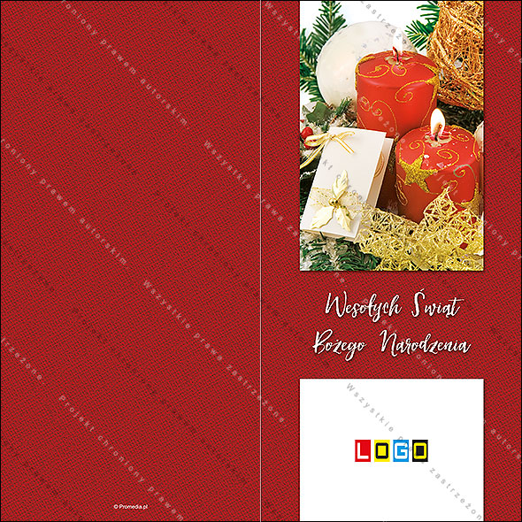 Kartki świąteczne nieskładane - BN3-174 awers