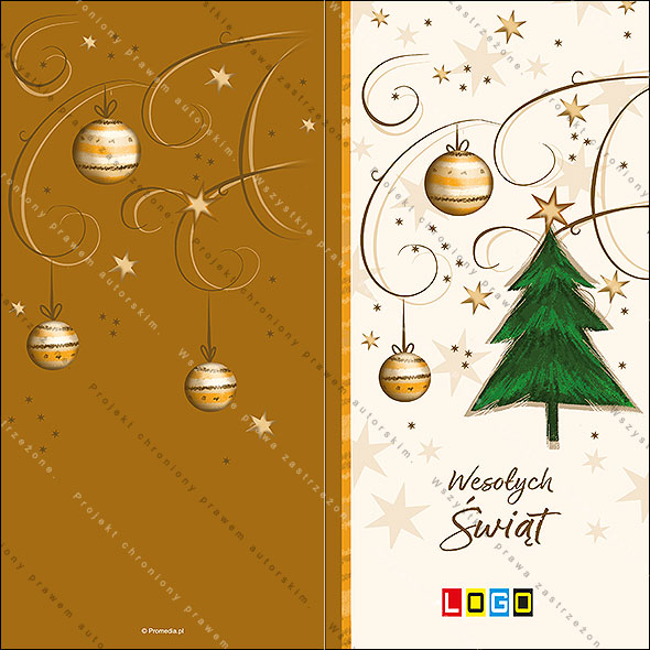 Kartki świąteczne nieskładane - BN3-215 awers