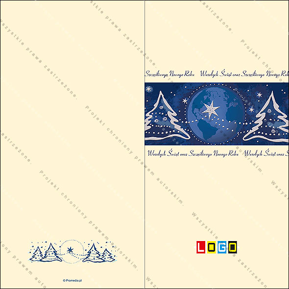 Kartki świąteczne nieskładane - BN3-265 awers